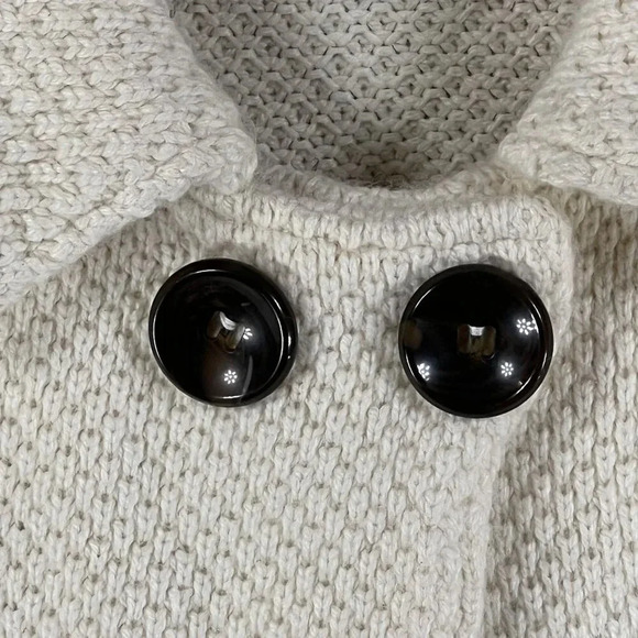 Gracie Women S Knit Cream Cropped Sweater 3/4 Sleeves Wool Cashmere Blend Jacket - Picture 3 of 15